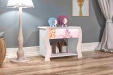 Mesa Cabeceira Lara Princesa 1G1N Branco.Rosa J A Moveis160