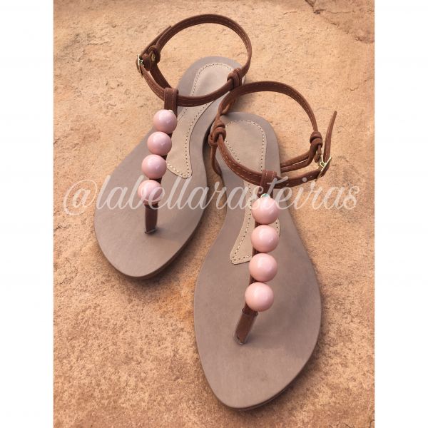 Sandália Esfera Caramelo / Rosa