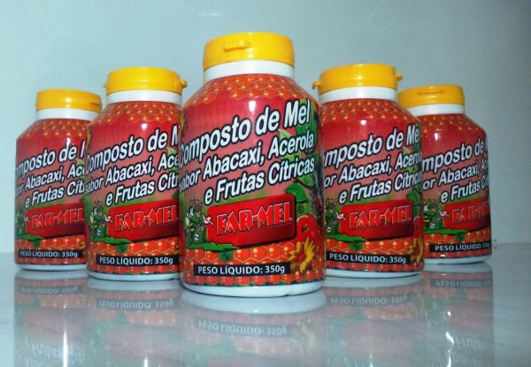 Xarope Mel Sabor Abacaxi, acerola e frutas cítricas - caixa com 12 unidades