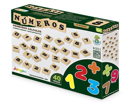 Letras e Números em Madeira 40 Peças