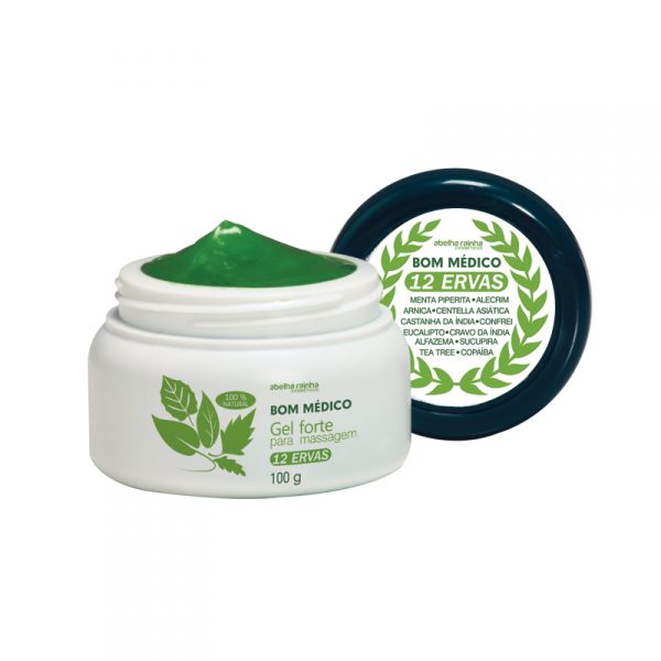 3495 BOM MÉDICO - GEL FORTE PARA MASSAGEM COM 12 ERVAS - 100 G