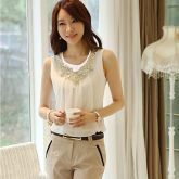 Moda Luxo: Blusa Chifon c/ Renda e Missanga, de Ótima Qualidade. Frete Grátis.