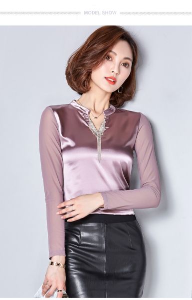Blusa Feminina Casual Primavera Mulheres Elegantes M Longa