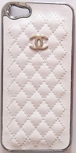 CASE CHANEL COURO BRANCA PARA IPHONE 5 E 5S