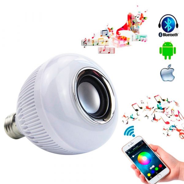 LAMPADA MUSICAL RGB BLUETOOTH COM CONTROLE REMOTO