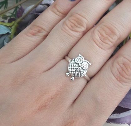 Anel de Prata Coruja