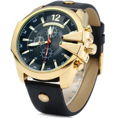 Curren 8176 Men Quartz Watch - BLACK + GLODEN