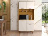 Kit Cozinha Izis 90 4P1G1N Freijo.Off White Poliman
