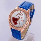 Relógio de luxo duplo Zircon corações strass moda quartzo