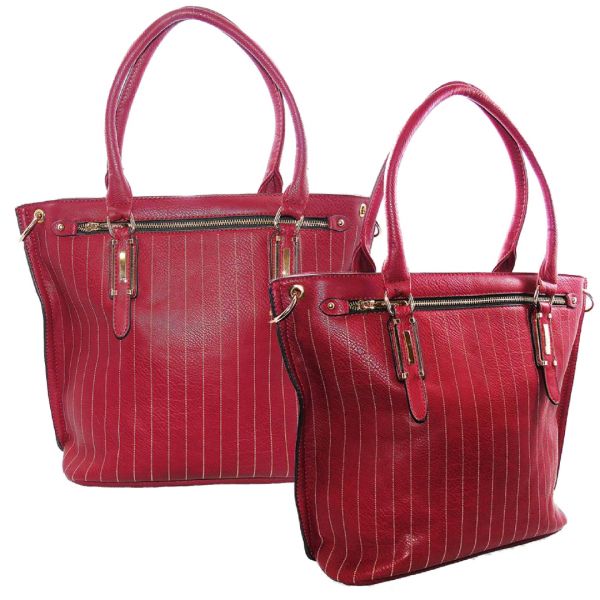 Bolsa estruturada grande na cor vinho.