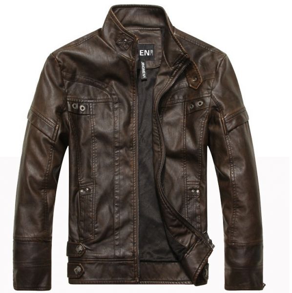 Jaqueta Sasual Luxo Inverno De Couro Para Homens Elegantes
