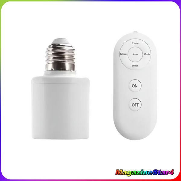 Soquete Para Lâmpada Com Controle Remoto e Timer -  Bocal Inteligente Interruptor De Luz