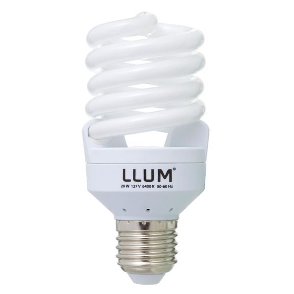 Lâmpada Fluorescente LLUM Espiral 20W Branca 127V (110V)