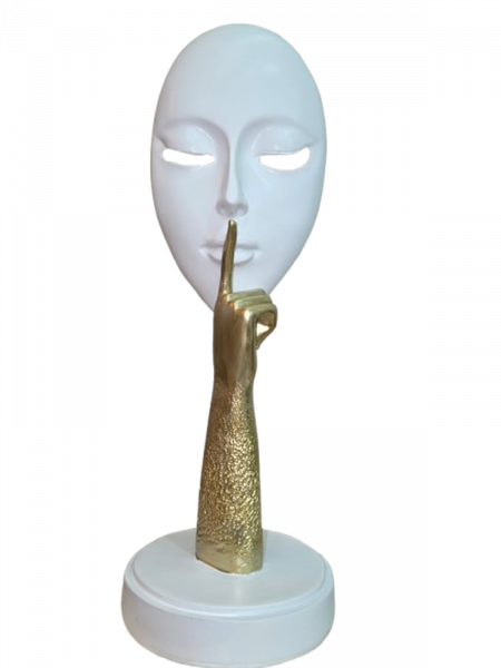 Decoração Faces Estatueta Figura Abstrata de Mulher Resina 28 cm