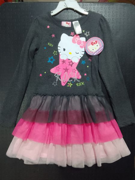 vestido304 hello kitty novo 5/6 anos