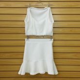 Conjunto Cropped + Saia Peplum