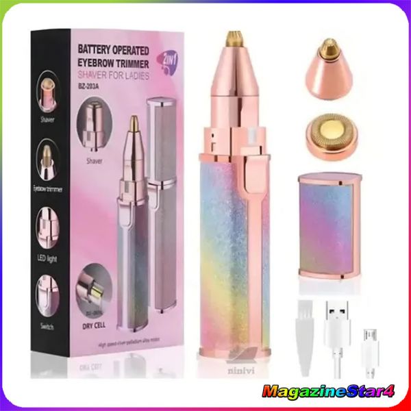 Depilador facial elétrico 2 em 1 para buço e sobrancelhas