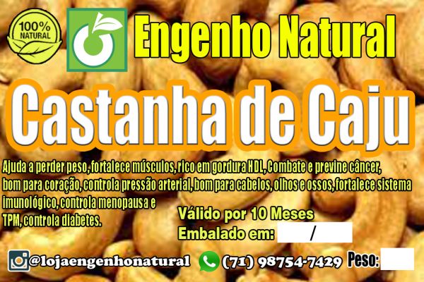 Castanha de Caju 100 Gramas Engenho Natural