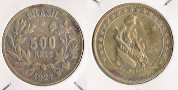 V125 - 500 réis 1927 - Tiragem 2.724.900-LINDA