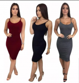 Vestido Alça Midi  Canelado Justo Tubinho Moda Instagram