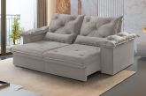 Estofado Retratil Reclinavel Atlas 200 2x80 Vel Inca Bege Claro 02 Idealle