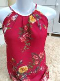 BLUSA ROSA COM FLORES