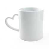 Caneca coração 325 ml interior e alça branca