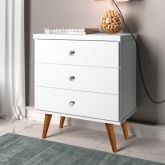 Mesa de Cabeceira Status 3G Branco J A Moveis