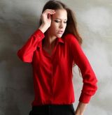 Blusa Feminino Chiffon Manga Longa Mulheres Elegantes Estilo