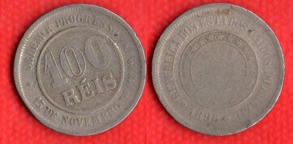 040-7 - 100 Réis 1896 - Tiragem 3.390,000