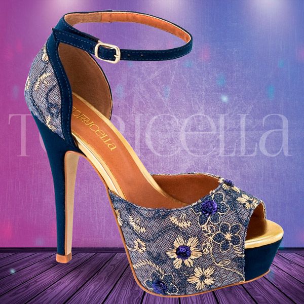 1-sandália Torricella meia pata plataforma azul casamento formatura festas