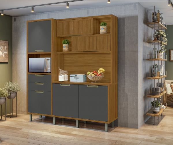 Loft Cozinha Imperatriz 6P2G Freijo.Grafite Nesher