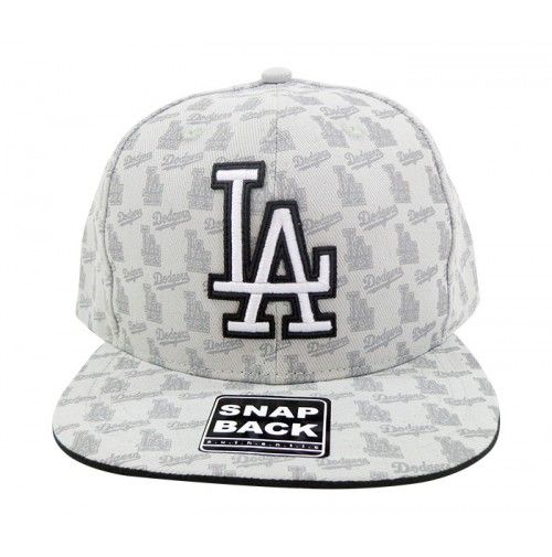 BONÉ ABA RETA LOS ANGELES DODGERS CINZA E PRETO