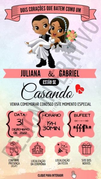 CONVITE DE CASAMENTO - HETERO - MODELO 2