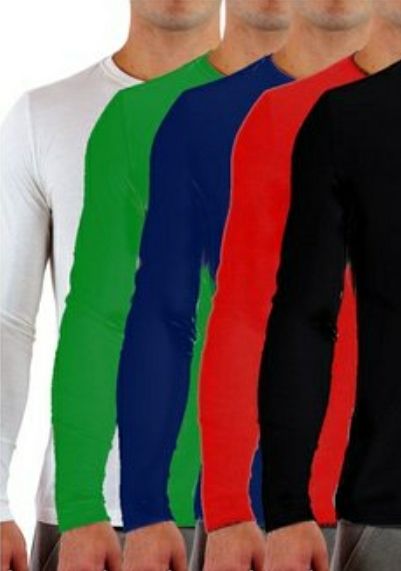 Pacote com 15 Camisetas Lisa manga longa 100% Algodão fio 30/1 - GOLA REDONDA