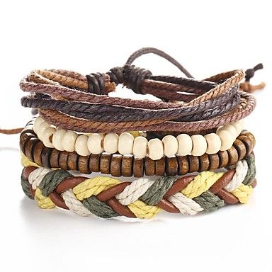 Homens Pulseiras de couro Estilo Punk bijuterias Pele Liga Forma Redonda Jóias Para Diário Casual