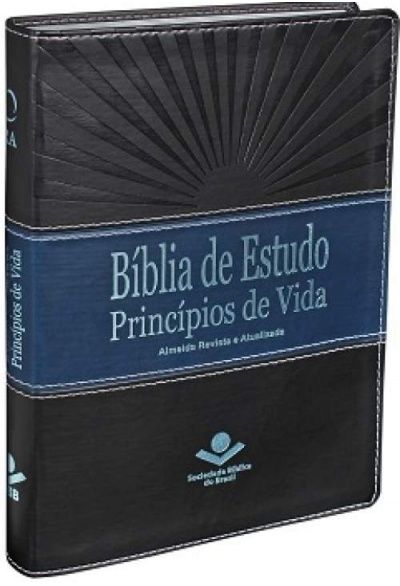 RA085BEPV: BÍBLIA DE ESTUDO PRINCÍPIOS DE VIDA - PRETA E AZUL