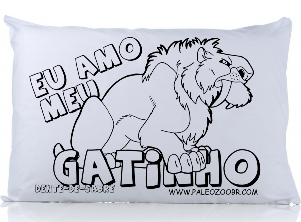 Almofada para Colorir AMO MEU GATINHO DENTE-DE-SABRE