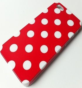 CASE VERMELHA BOLINHAS BRANCAS PARA IPHONE 5 E 5S