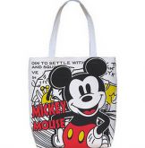 Bolsa Mickey Mouse Branca Forrada e com Bolso Interno