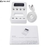 4 Slots Display LCD Rápido Carregador de Bateria Inteligente Com Entrada USB Para AA AAA NiMh NICD B