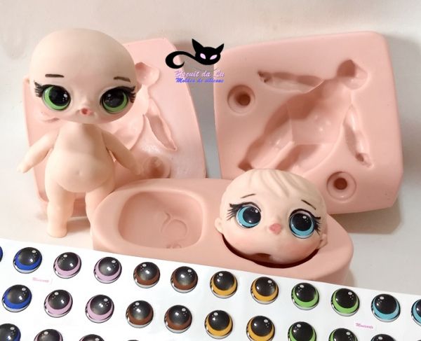 Kit Boneca Lol 13cm Com Olhos Resinados