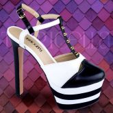 2-SANDÁLIA MEIA PATA GUCCI ANGEL PRETA E BRANCO TORRICELLA
