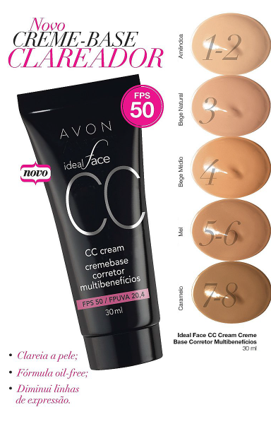 Ideal Face CC Cream Creme Base Corretor Multibenefícios