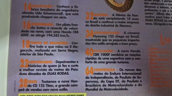 Revista Duas Rodas 229 Fabrica de Chopper Teste CG 125 - CBR 1000F