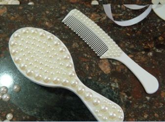 Pente e Escova perolados de bebê