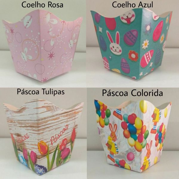 MIINI CACHEPOT PASCOA COELHOS E OVO 8X8X9