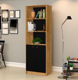 Estante Office 2P Nature.Preto J A Moveis