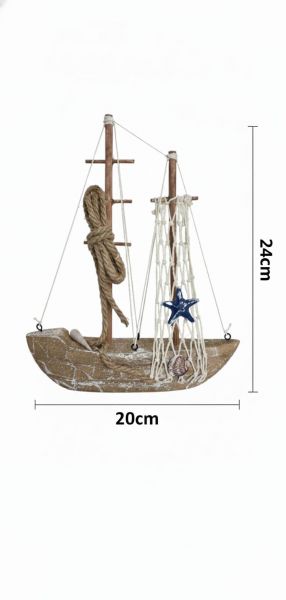 Enfeite Decorativo Barco Veleiro de MDF 20*24cm