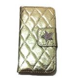 CASE CARTEIRA STAR DOURADA PARA IPHONE 4 E 4S